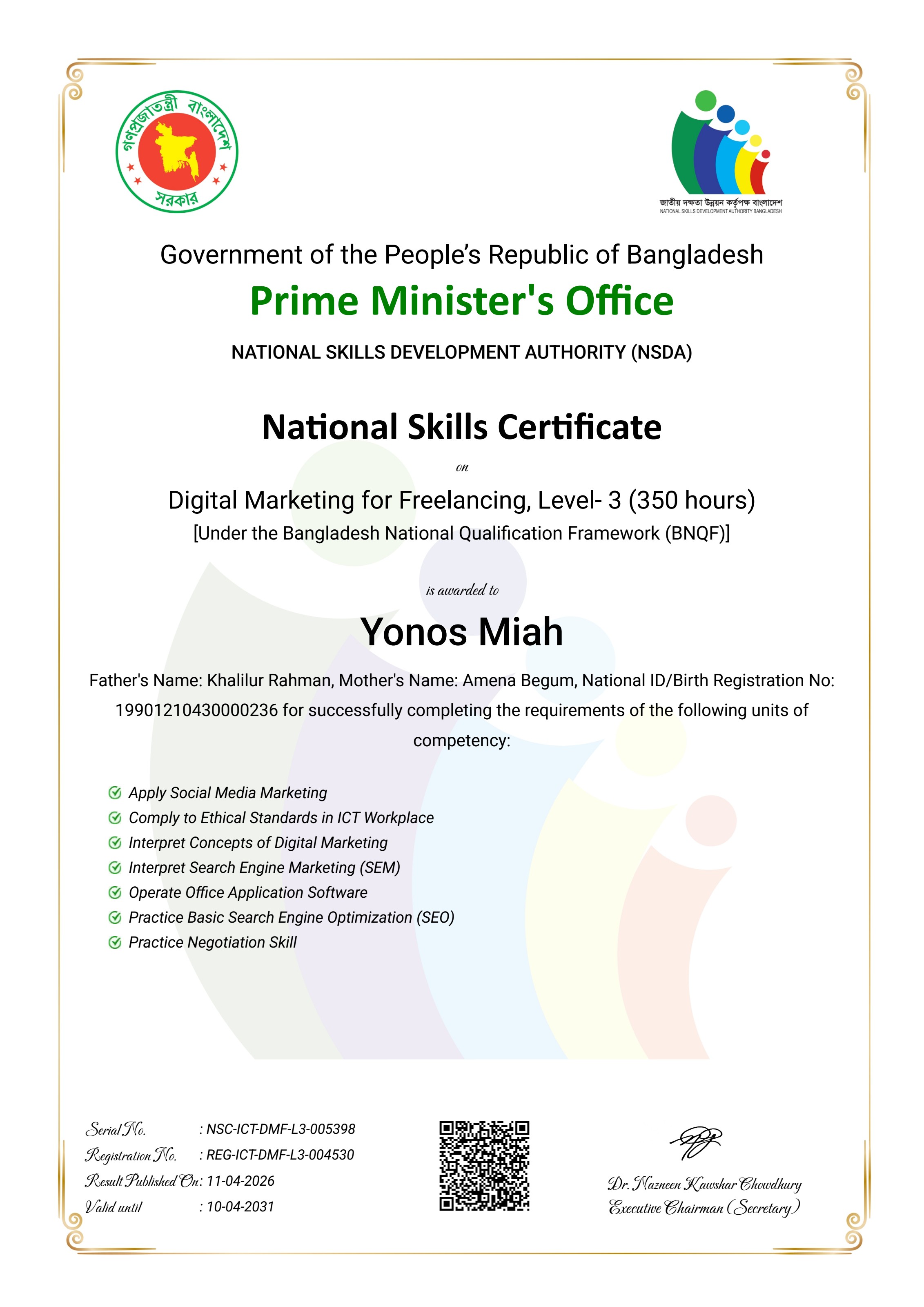 Digital Marketing for Freelancing, Level-3 (350 hours)